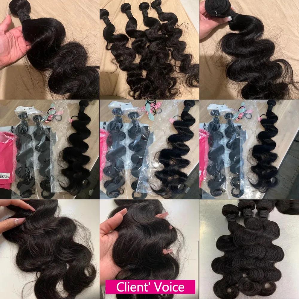 Queenlike 24 24 24 pouces corps vague paquets cheveux humains 12A brésilien cheveux bruts armure fai