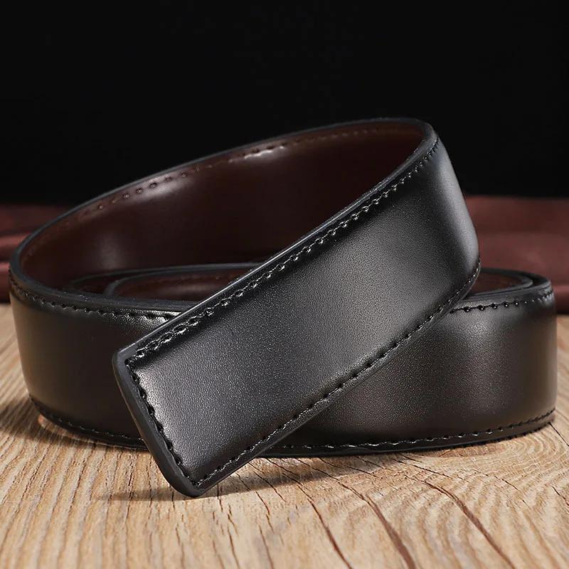Cuir de vache réversible Double face, 2.8cm 3.0cm 3.3cm 3.5cm 3.8cm de large, avec trous, ceinture s