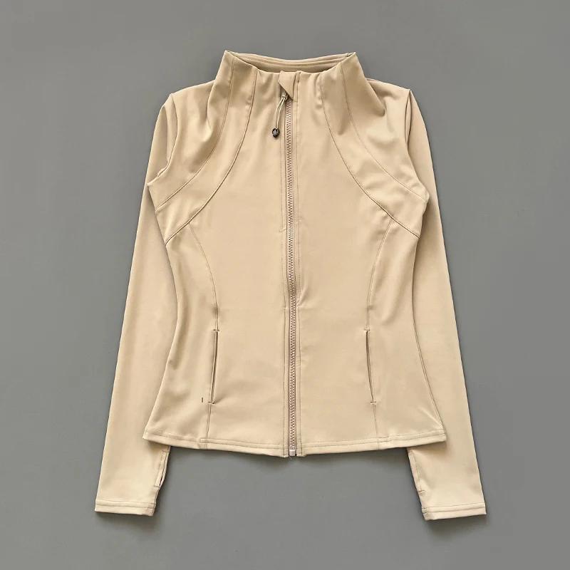 Veste de Fitness à col montant pour femmes, séchage rapide, coupe ajustée, fermeture éclair, vêtemen