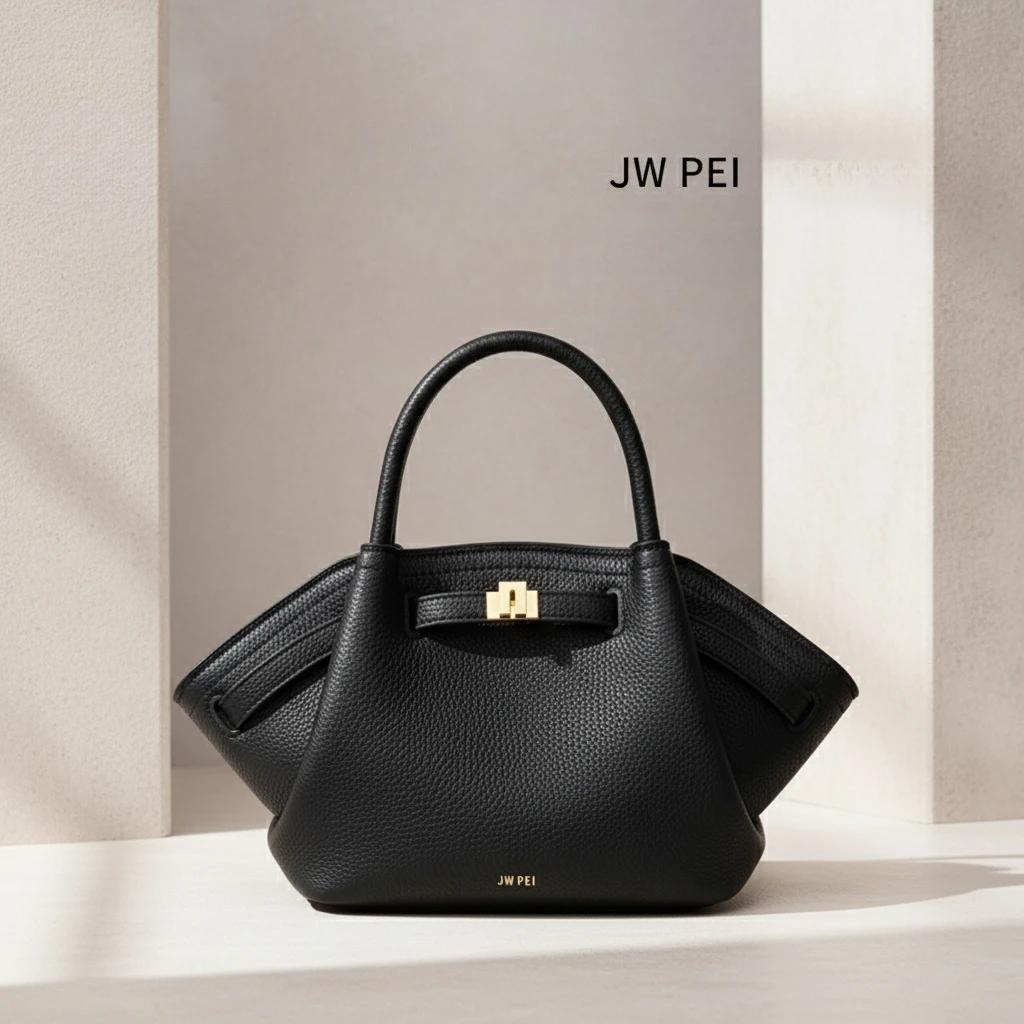 Sac fourre-tout en cuir grainé JW PEI Hana pour femme, sac à main de luxe à poignée supérieure, sac