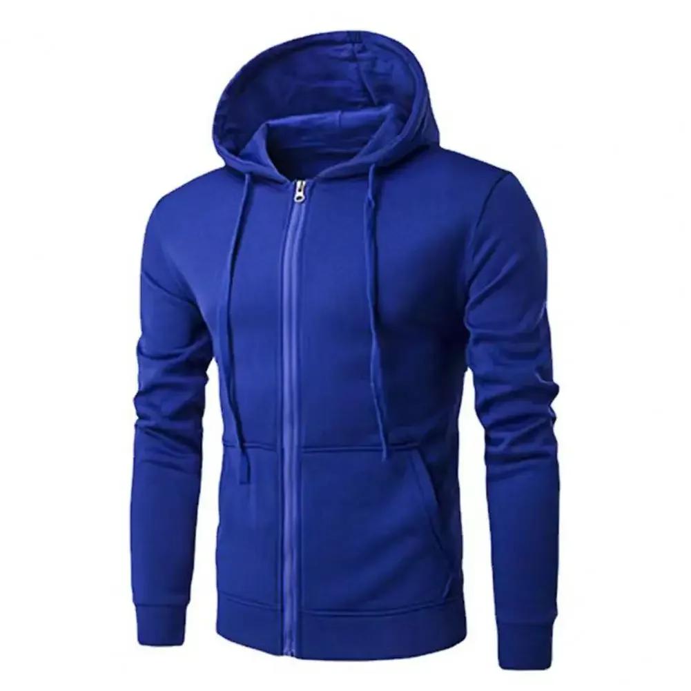 Sweat à capuche ample et décontracté en polaire pour hommes, à la mode, avec fermeture éclair, adapt