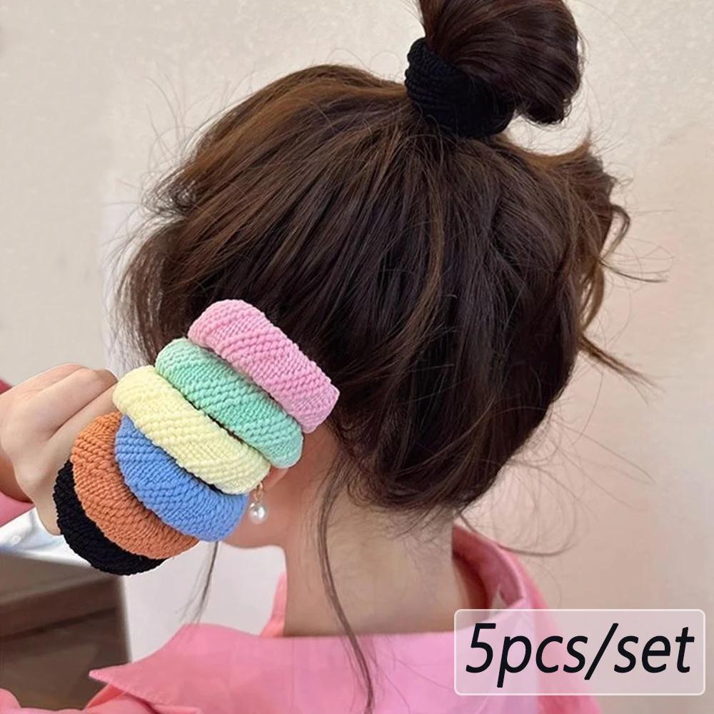 Chouchous pour cheveux épais, couleurs mélangées, doux, sans couture, pour femmes et filles, élastiq