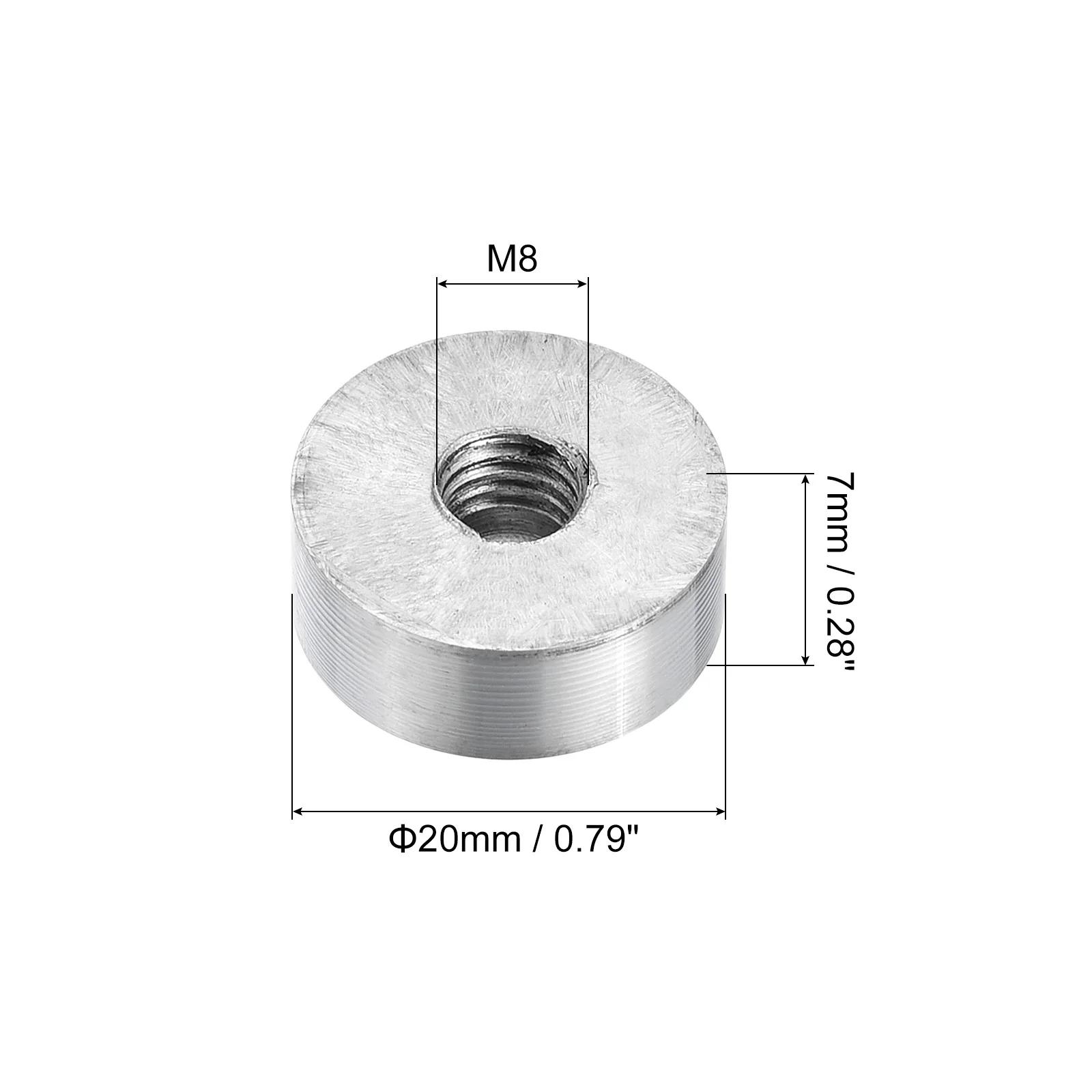 4/6/8 pièces 20mm de diamètre disque en aluminium matériel M6 M8 filetage rond verre Table cercle di