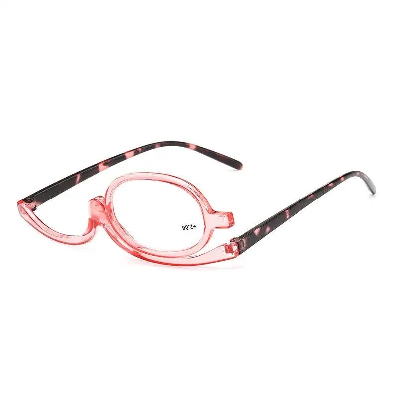 Lunettes de lecture de maquillage grossissantes rotatives pour femmes, lunettes à clapet pliantes, p