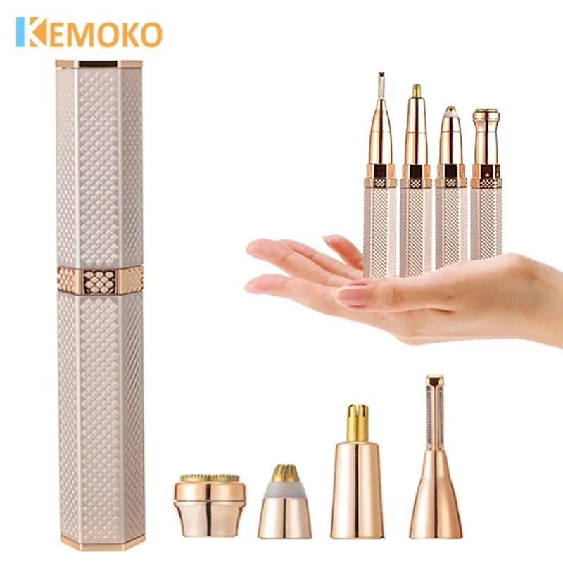 Rasoir électrique Facial 4 en 1 pour femmes, rasoir de sourcils, épilateur corporel, Rechargeable, i