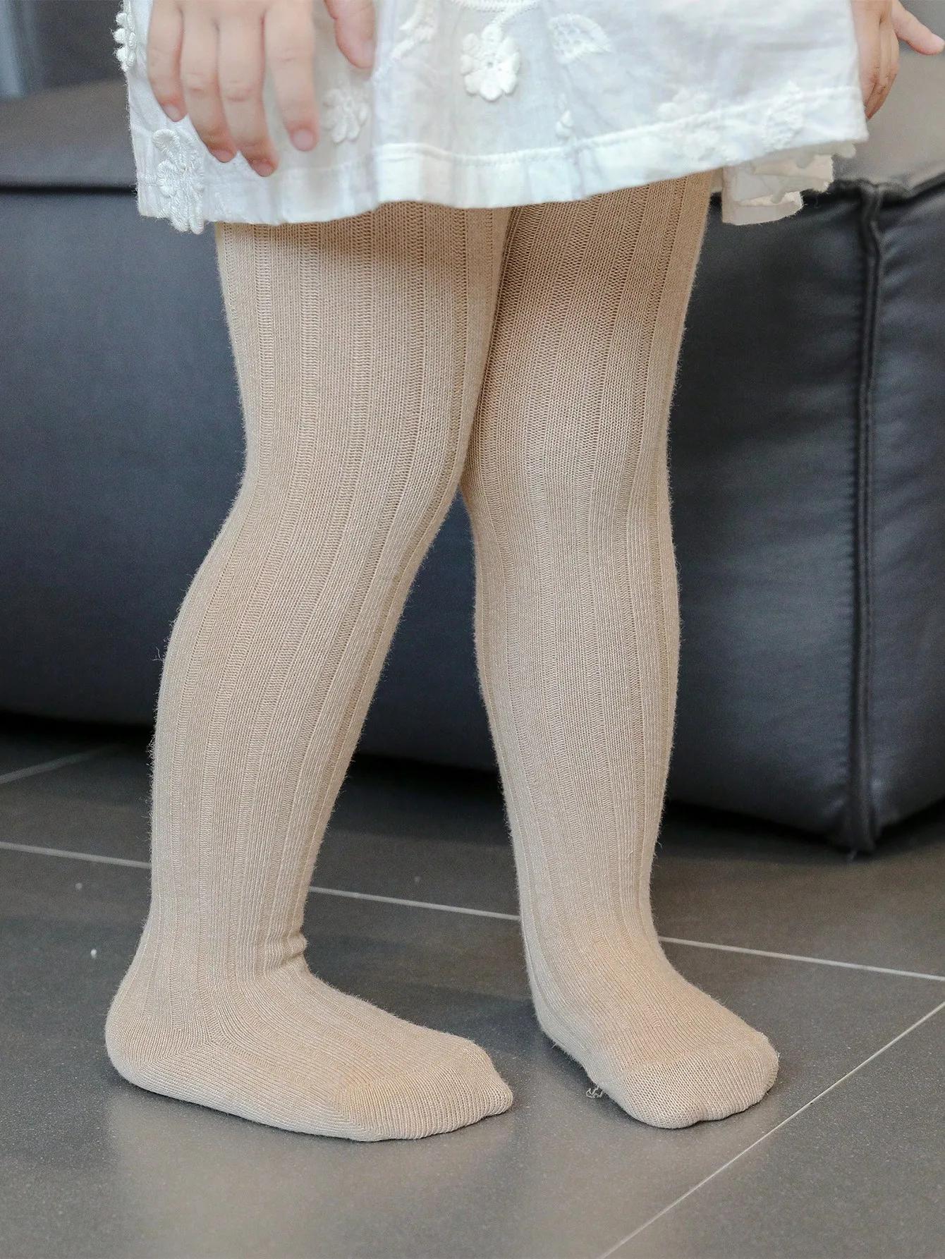 Collants 1 pièce pour bébé fille, basiques simples à rayures verticales, adaptés à la vie quotidienn