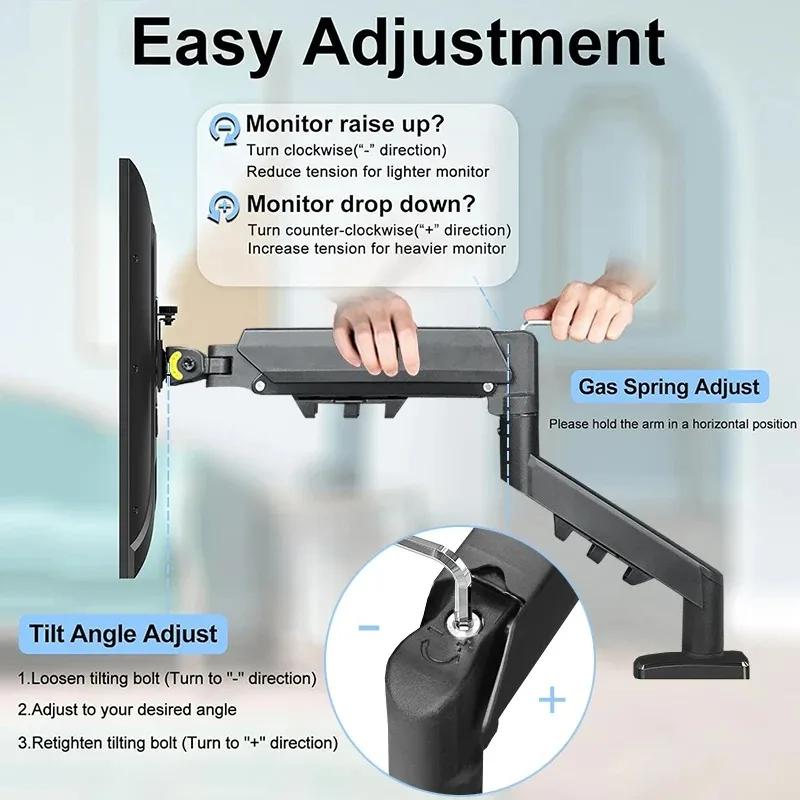 Nouveau support de moniteur d'ordinateur à bras simple/double pour disposition horizontale verticale