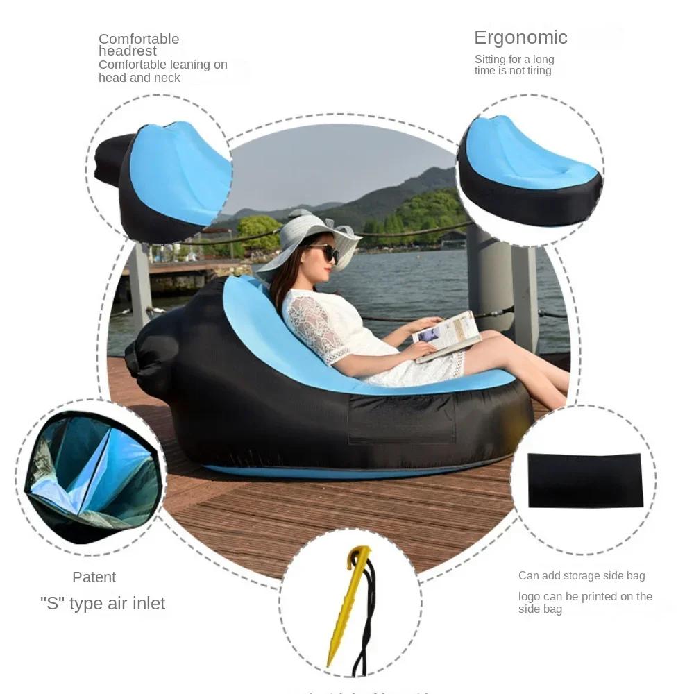 OTAUTAU-Chaise longue gonflable portable, canapé de camping en plein air, pouf confortable, pouf, ja