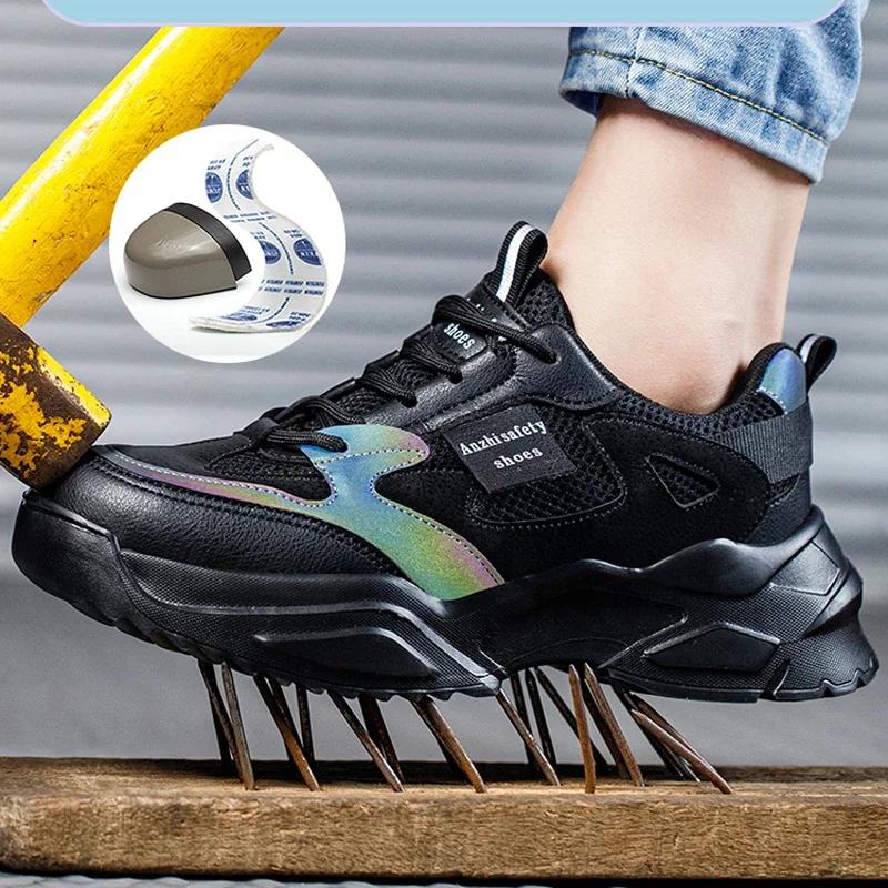 Chaussures de sécurité respirantes pour femmes, bottes de protection, baskets anti-écrasement, anti-