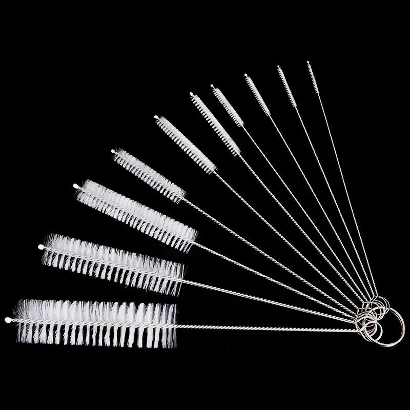 Ensemble de 10 brosses à cheveux souples en acier inoxydable, Tube à essai, brosse à biberon multifo