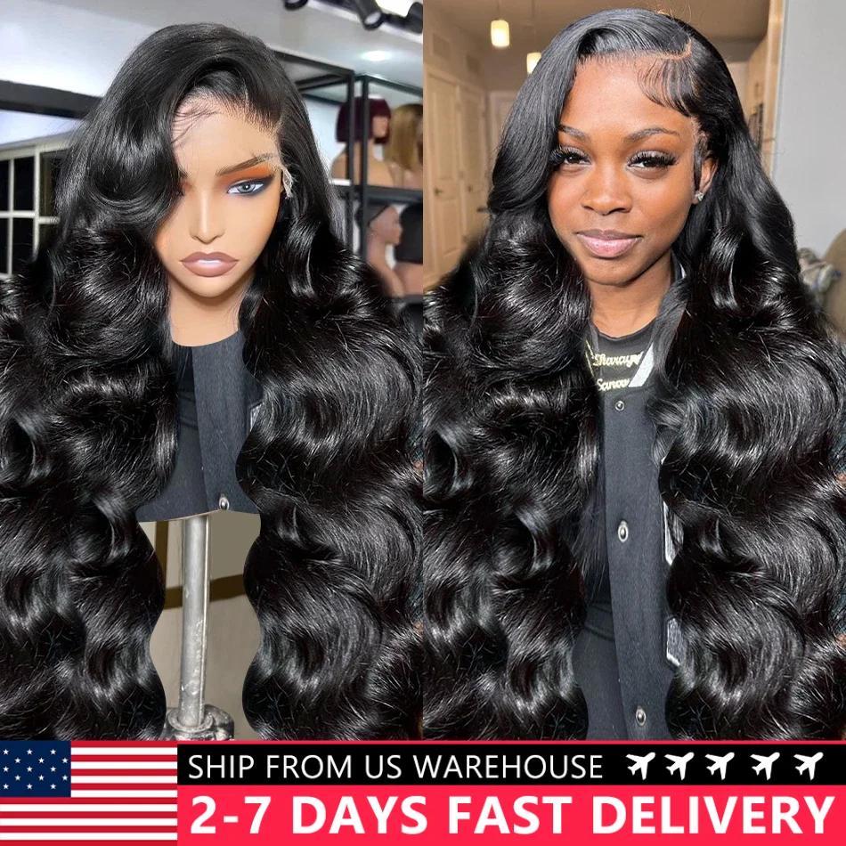 Perruques avant en dentelle transparente HD Body Wave pour femme, vague d'eau brésilienne, cheveux h