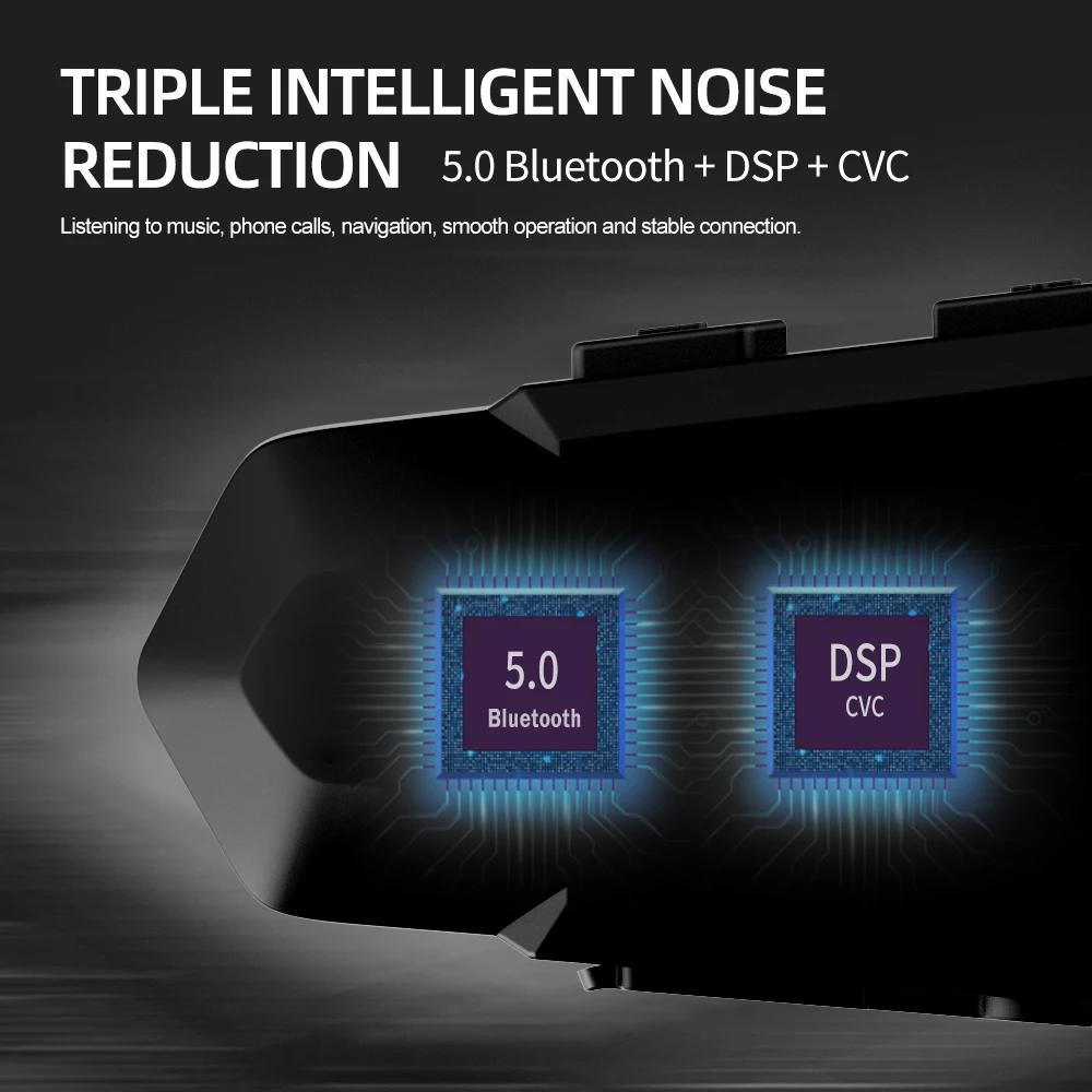 Oreillette Bluetooth sans fil pour moto, appareil de communication pour casque, intercom pour 2 moto
