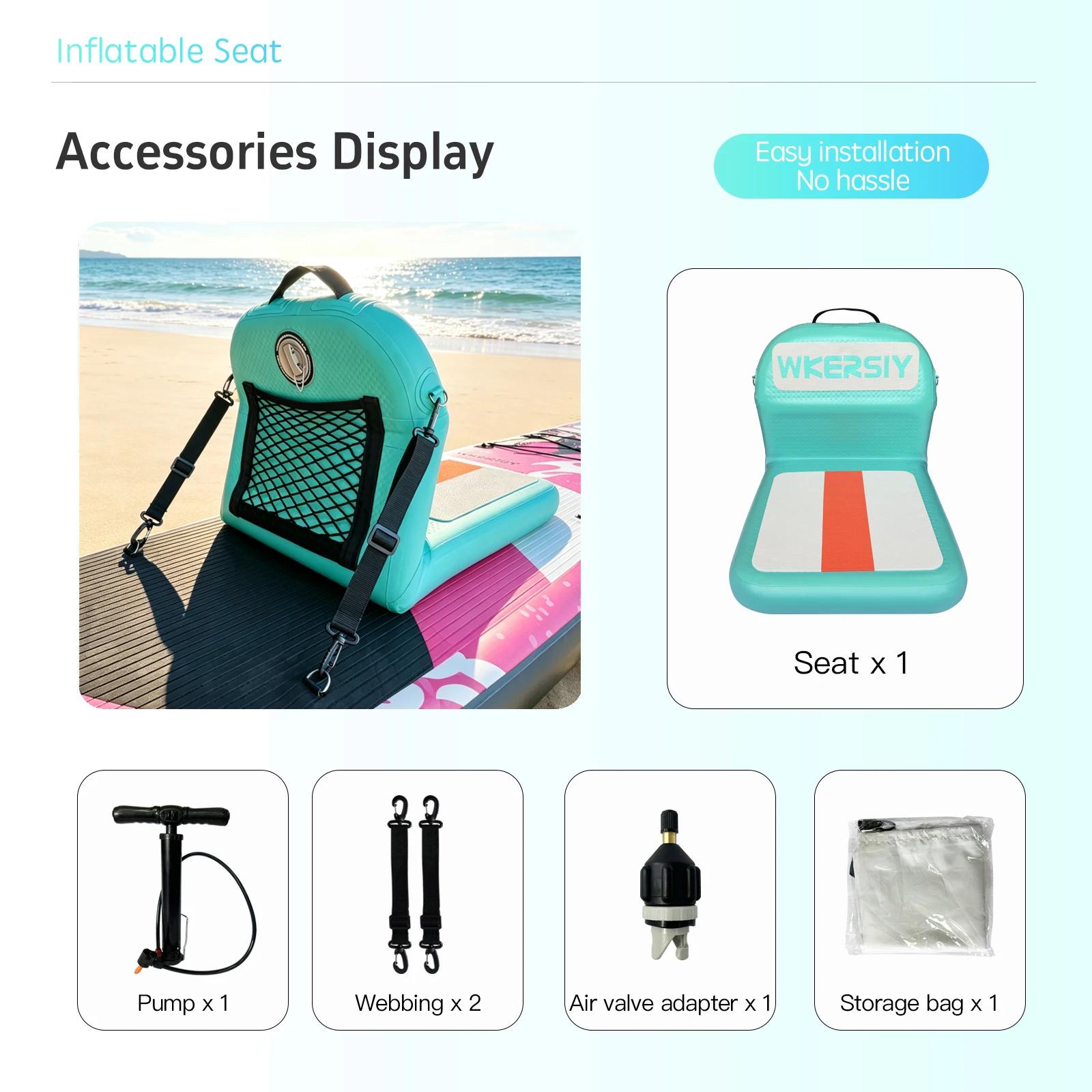 Siège de kayak gonflable avec support dorsal, siège robuste pour SUP, paddleboard, bateau, coussin d
