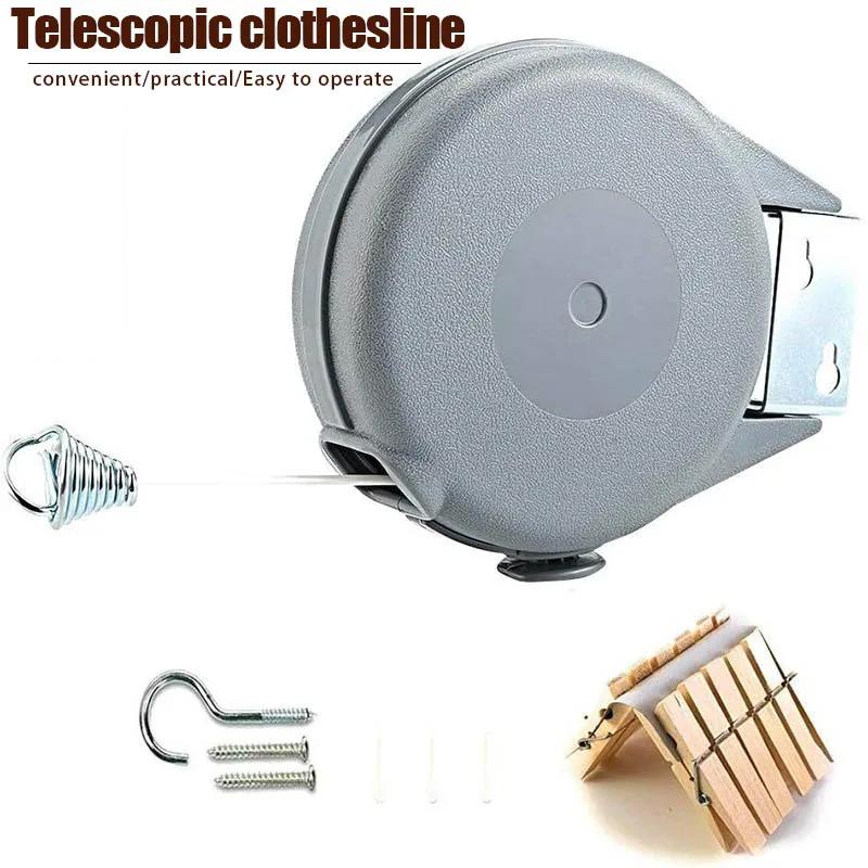 Corde à linge rétractable télescopique réglable de 12M, support de séchage de vêtements Invisible, f