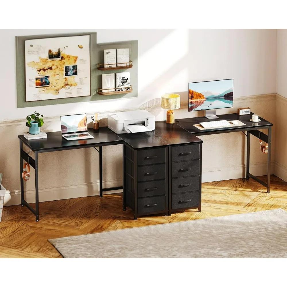 Casaottima Bureau en forme de L avec 4 tiroirs, petit bureau d'ordinateur d'angle de 40 pouces, tabl
