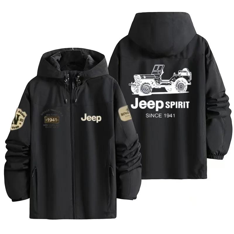 Veste coupe-vent à capuche de haute qualité Jeep 2026, imperméable et résistante au vent, idéale pou