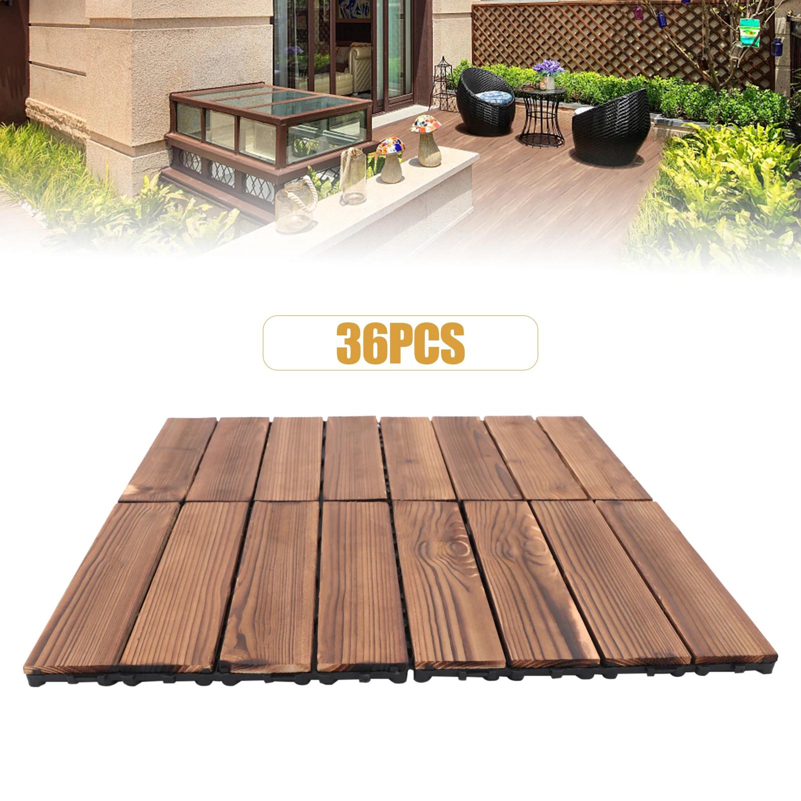 Carreaux de sol imbriqués en bois dur, carreaux de plancher imbriqués en bois, 12 po × 12 po imbriqu
