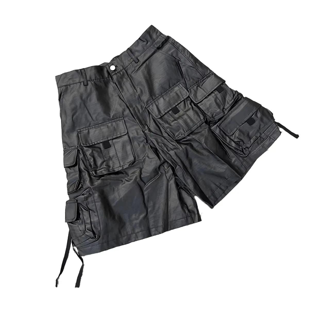 Mauroicardi printemps été Cool dur imperméable noir Shorts pour hommes avec de nombreuses poches amé