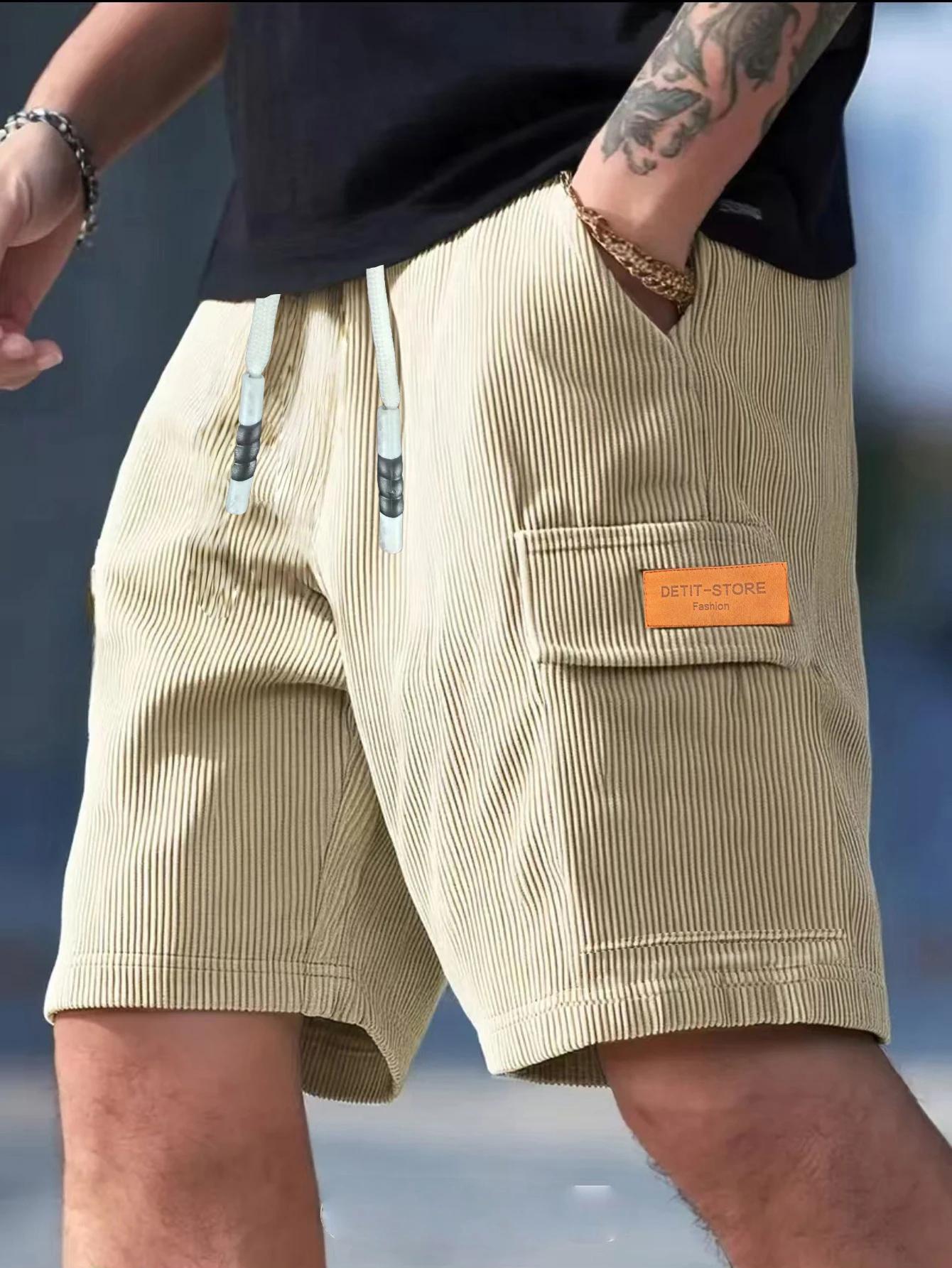Shorts pour hommes en velours côtelé, pantalons décontractés pour hommes, shorts de plage pour homme