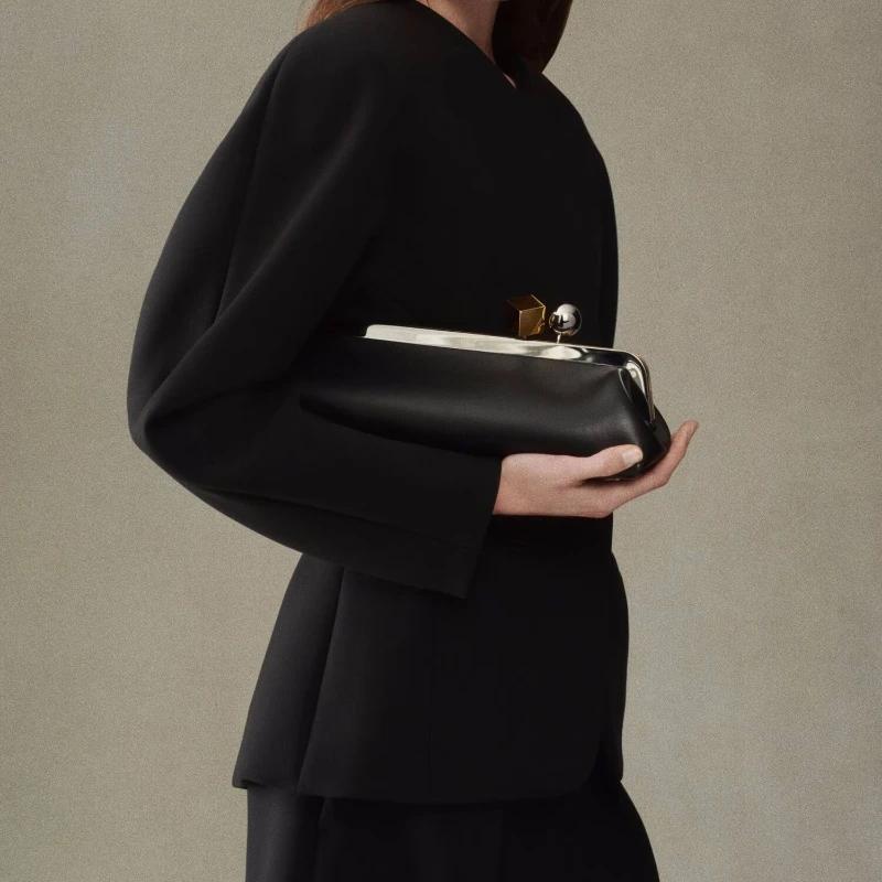 Pochette longue avec bandoulière amovible, sac Baguette à la mode pour femmes, sac à main à Clip de