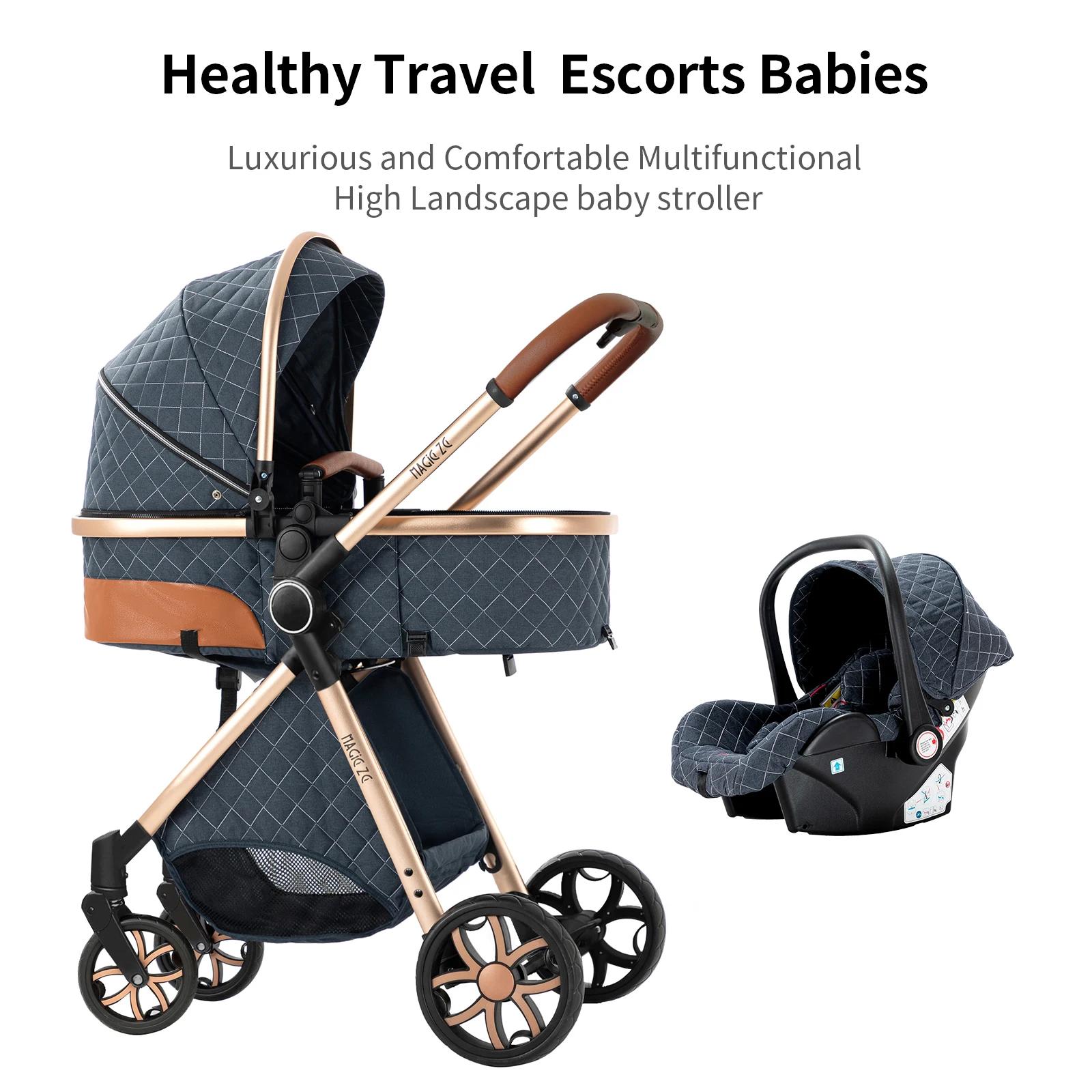 Poussette légère et portable pour bébé, système de voyage avec siège inclinable et panier de rangeme