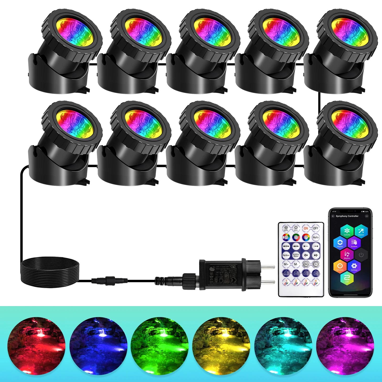 2/3/8/10 LED lumières étanche IP68 fontaine sous-marine étang Spot lumière paysage projecteur pour j