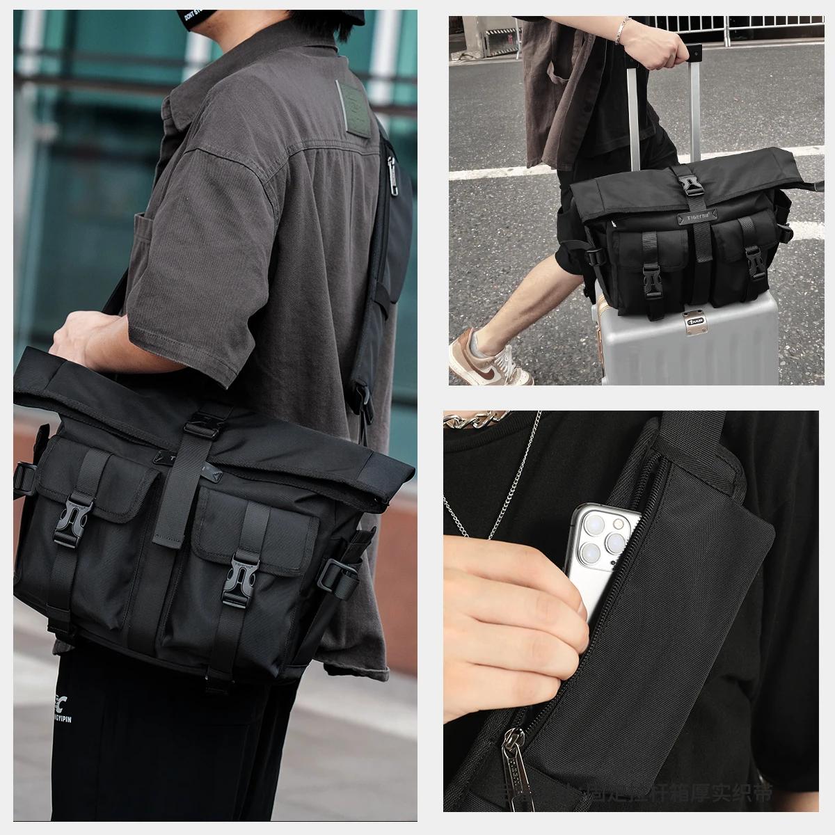Tigernu mode sacs à bandoulière pour hommes sacs à bandoulière mâle sacs extensibles 13.3 pouces poc