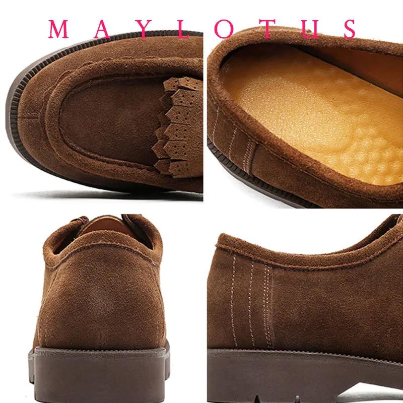 Chaussures en cuir décontractées faites à la main pour hommes, mocassins britanniques Vintage en dai