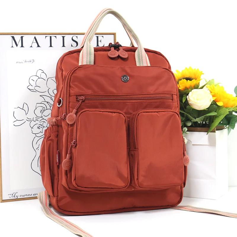 Sac à dos d'école en Nylon multi-poches, sac à dos décontracté pour femmes, sac d'école léger de gra