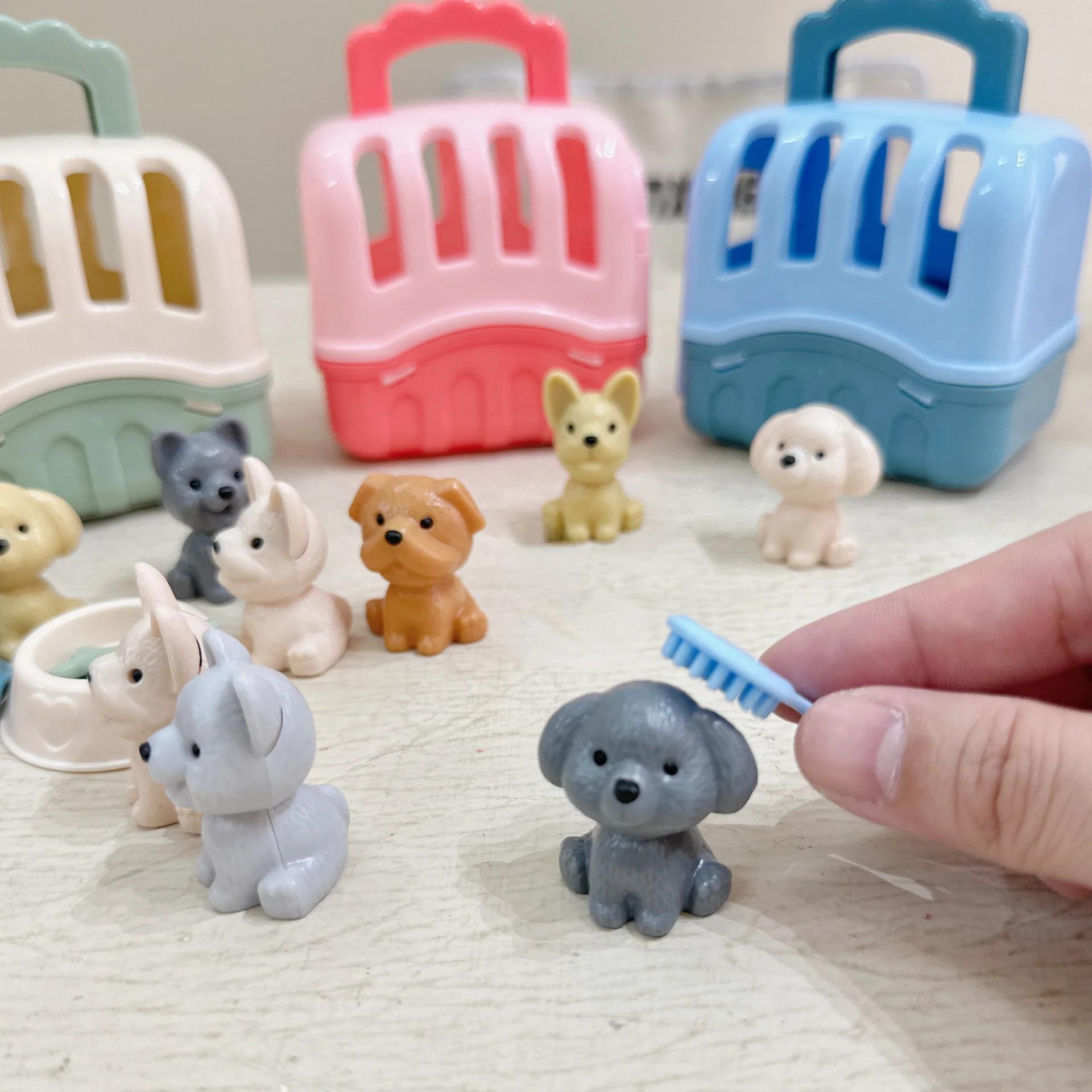 Panier pour animaux de compagnie, 8 pièces/ensemble, jouets familiaux, ensemble de poupées pour chie