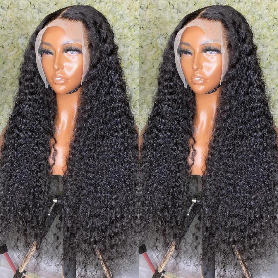 Perruque Lace Front Wig Naturelle Bouclée, Deep Wave, 13x4, 13x6, HD, 5x5, 6 Tages, 28 30 Pouces