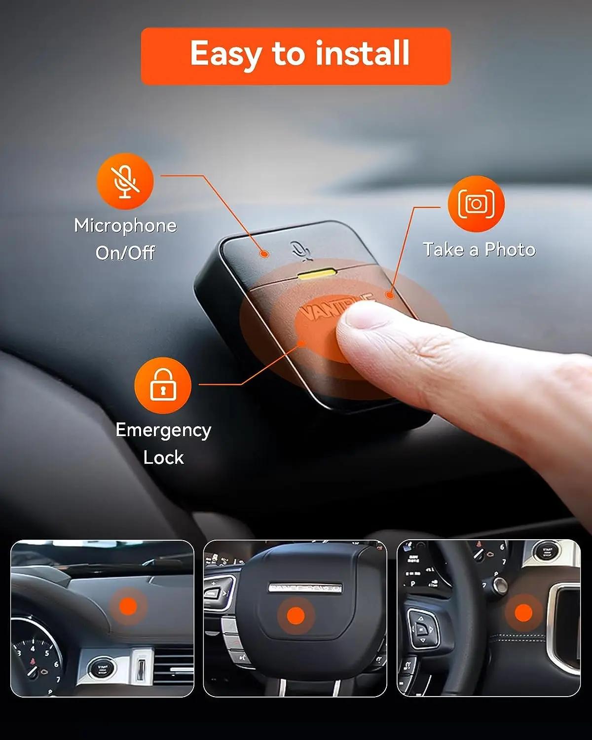 Vantrue-Télécommande sans fil avec verrouillage rigour, portée de 9,8 pieds, audio instantané, Vanes