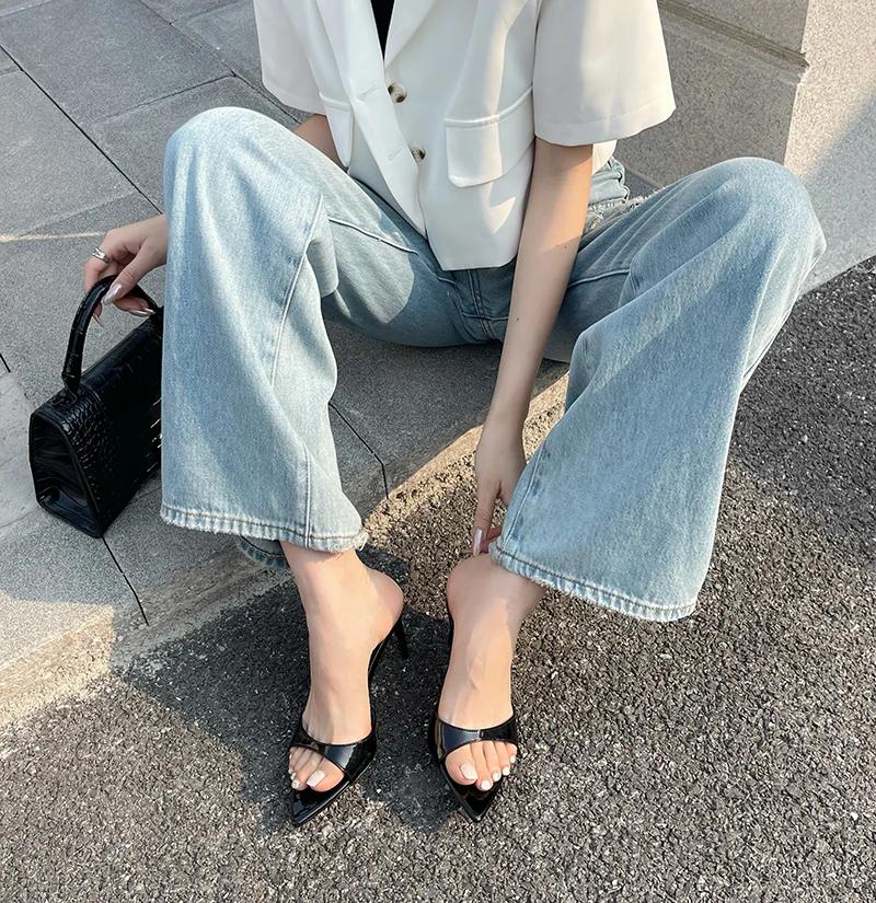 Sandales à talons aiguilles rouges 7 cm ou 10 cm pour femme, en cuir verni blanc, chaussures d'été 2