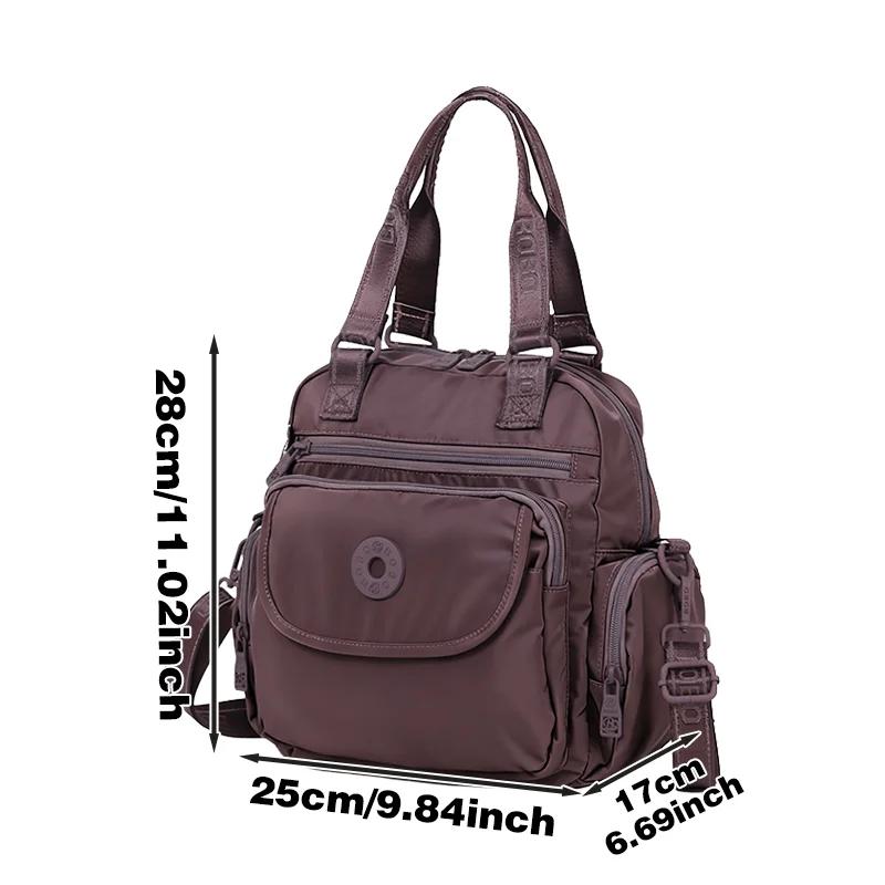 Sac à dos polyvalent et léger pour femmes, sac à bandoulière unisexe multi-poches, sacs Preppy léger