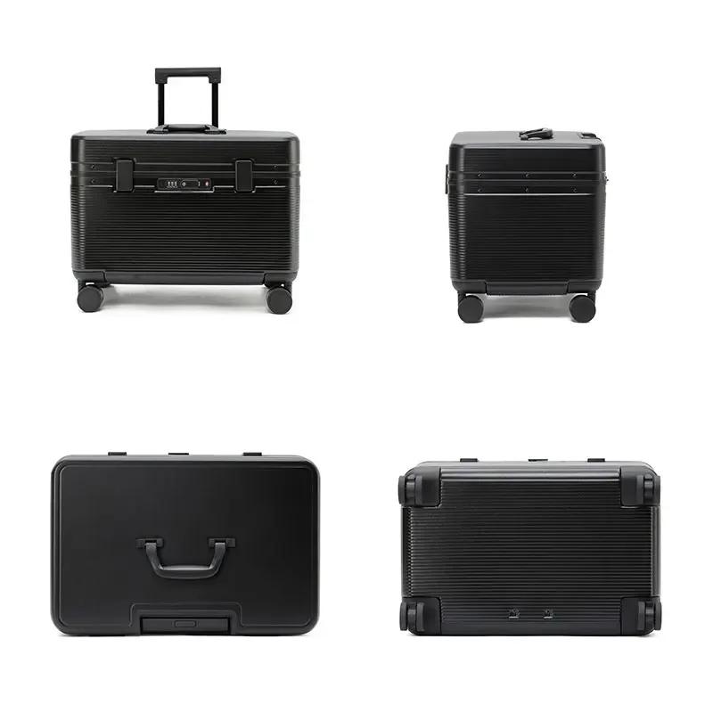 Valise à cadre en alliage d'aluminium, valise à roulettes portable ABS à ouverture supérieure, roues