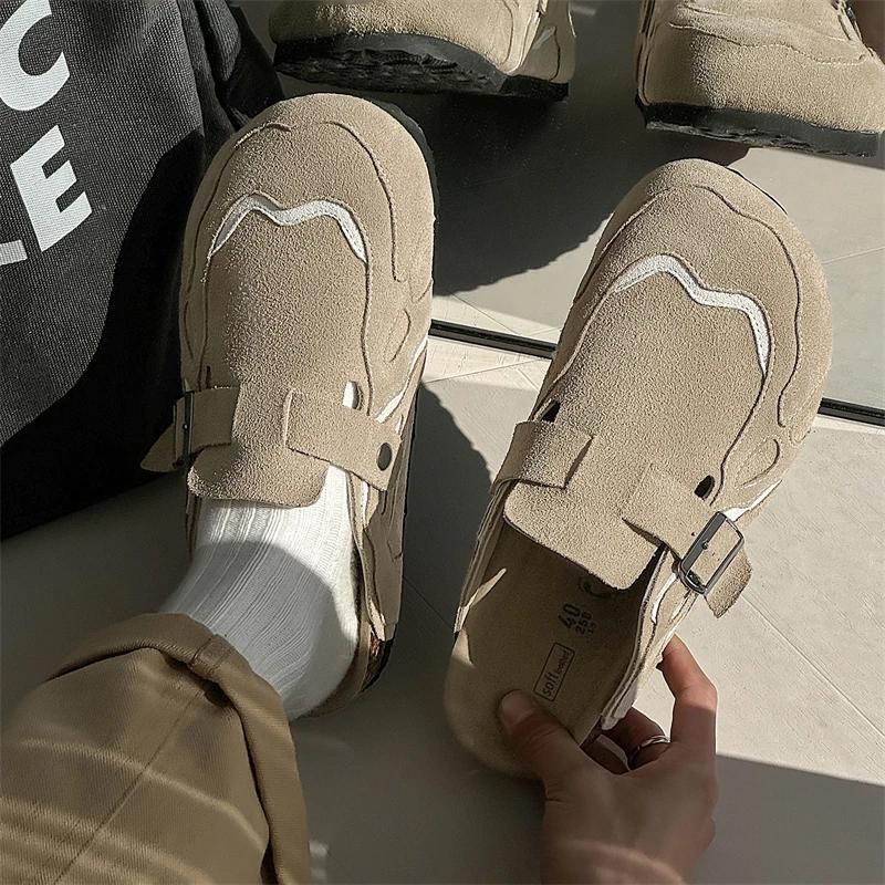 Demi-chaussures pour hommes et femmes, Mules, mocassins, pantoufles, dos ouvert, chaussures décontra