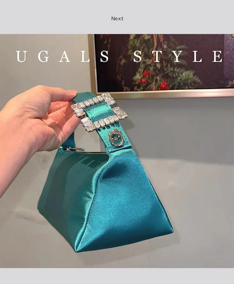 Sac à main carré en satin pour femme, paillettes, biscuits, diamant, sac à main de soirée, pochette