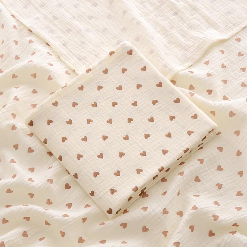 Ins – couverture d'emmaillotage en mousseline pour bébé, 2 couches de coton, pour nouveau-né, servie