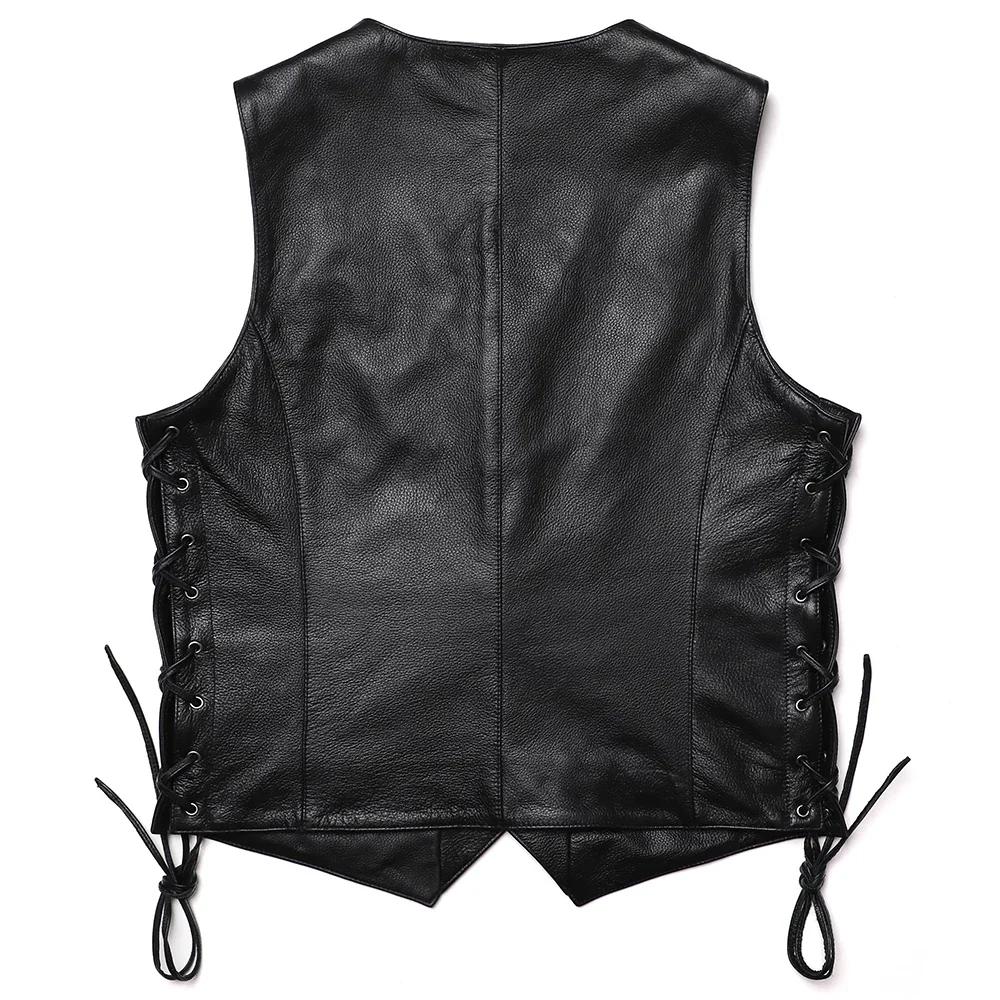 GlaSlim Col V Glands FibJacket, Cuir de vachette véritable, GlaSlim, Classique, Moto, Naturel, Homme