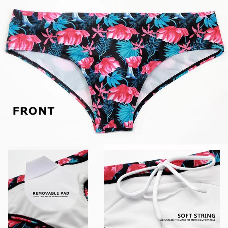 Short de bain homme Datifer 2026 été avec coussinets amovibles, imprimé, coupe basse, sexy, bikini,