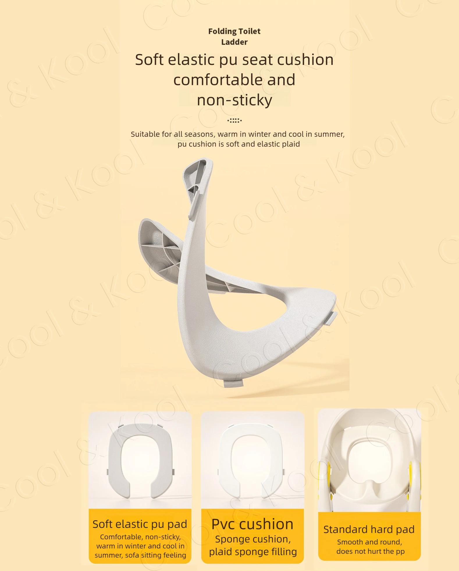 Siège d'apprentissage de la propreté 2-en-1 tout-en-un, marchepied de toilette pliable pour tout-pet