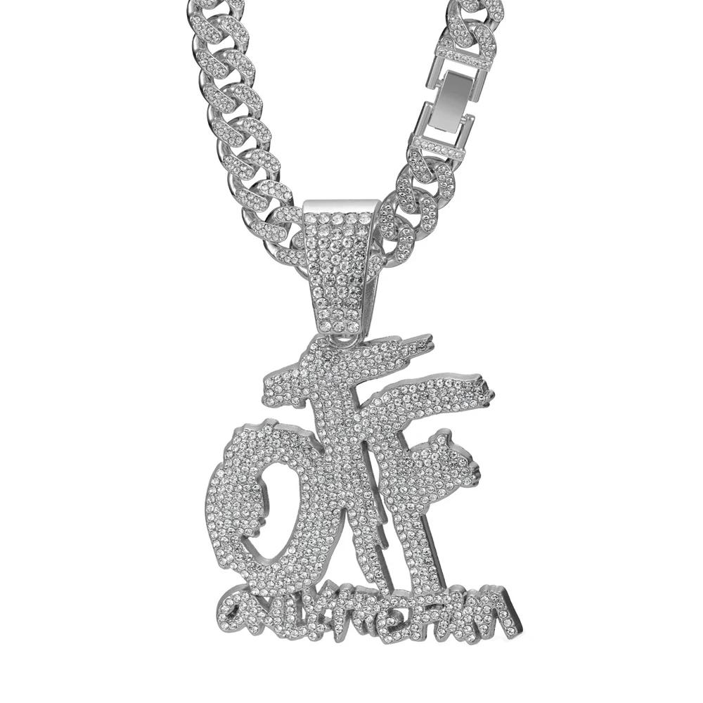 Collier chaîne cubaine avec pendentif lettre anglaise OTF, mode Hip Hop, adapté à un usage quotidien