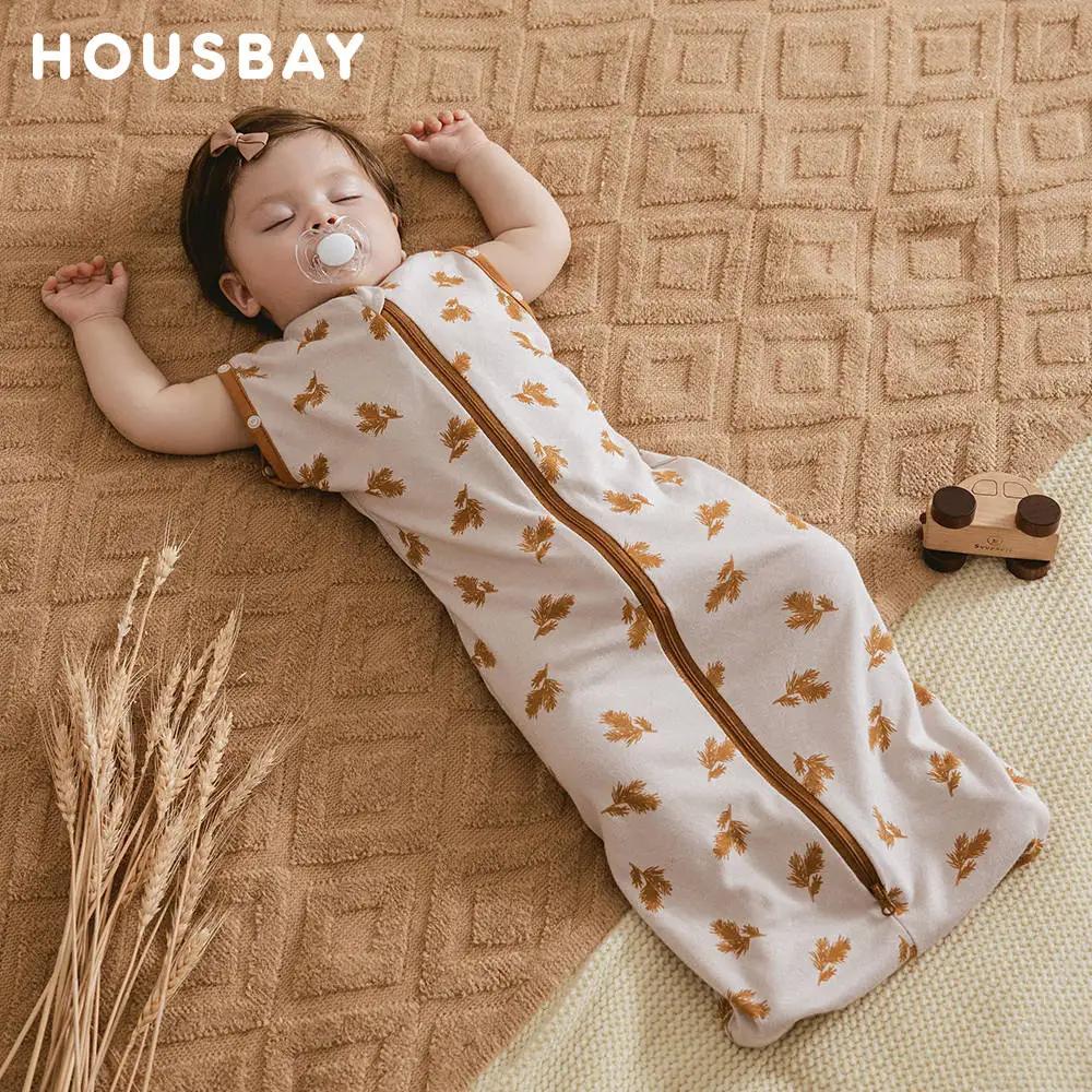Sac de couchage bébé sans manches été fin - 100% coton doux à fermeture éclair 2 voies