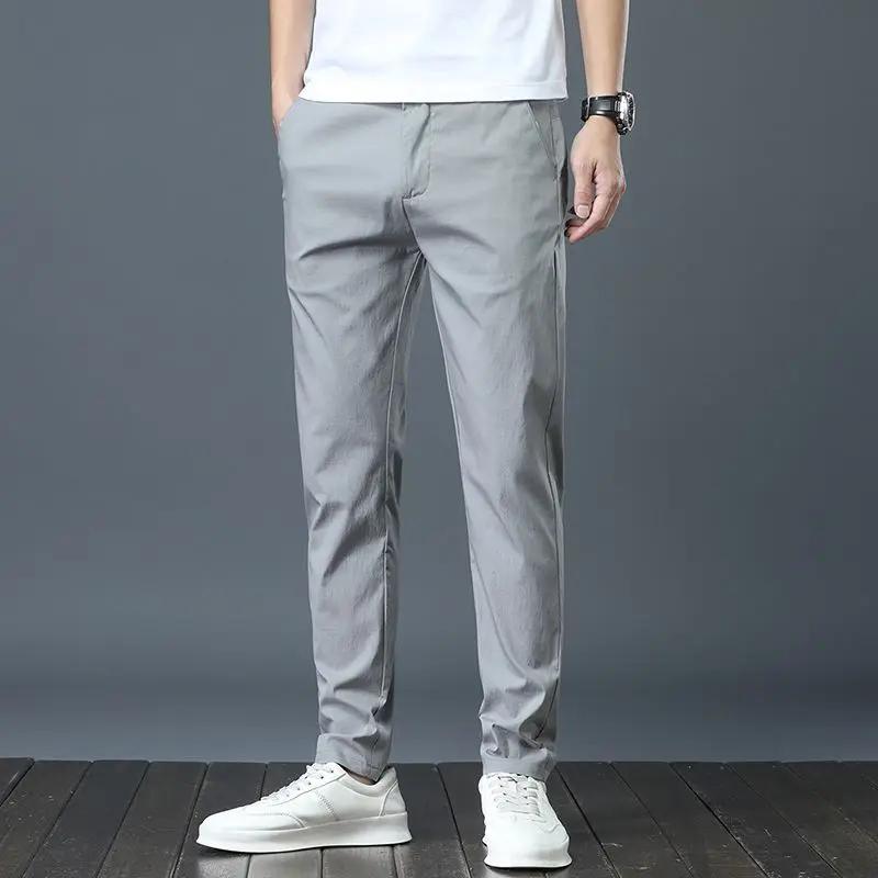 Pantalon de Golf en soie glacée pour hommes, mi-poids, décontracté, pantalon de sport, Design Simple