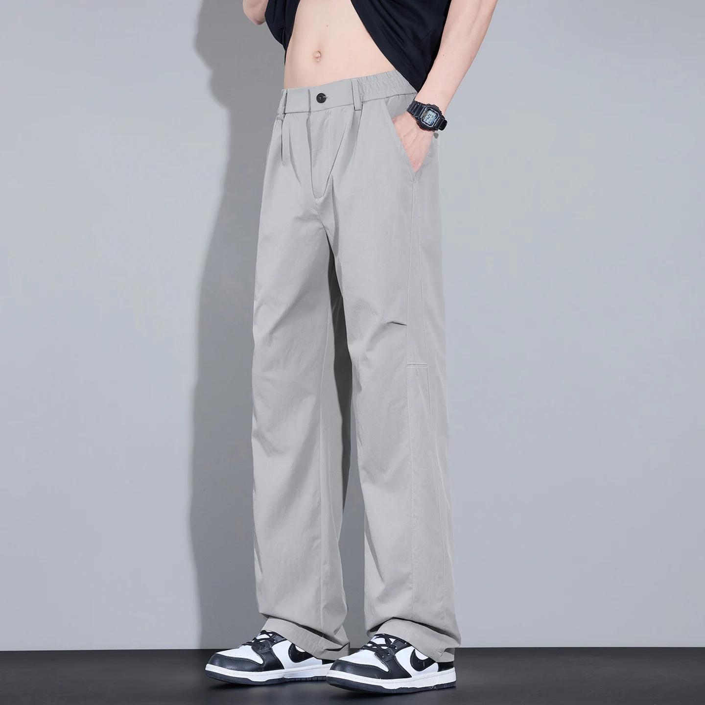 Nouveau Pantalon Décontracté d'Été 2026 de Haute Qualité pour Homme, Couleur Unie, Coupe Droite, Sty