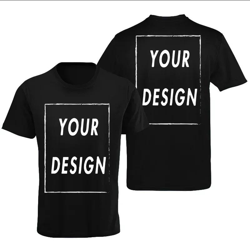 T-shirt personnalisé avant arrière imprimé professionnel votre propre logo texte Photo homme personn