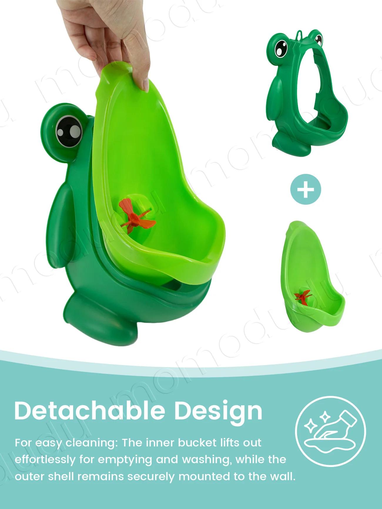 Urinoir d'entraînement pot grenouille mignon pour garçon avec cible visée amusante - Pipi vertical