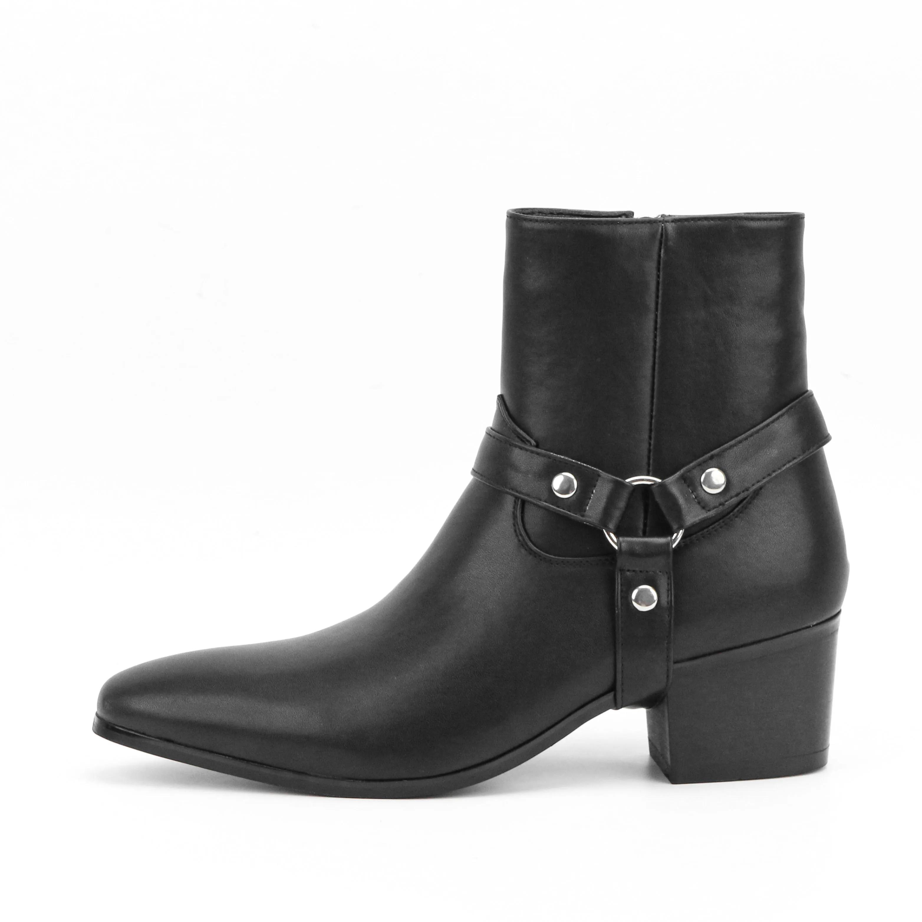 Bottes Chelsea à talons hauts pour hommes, double élastique