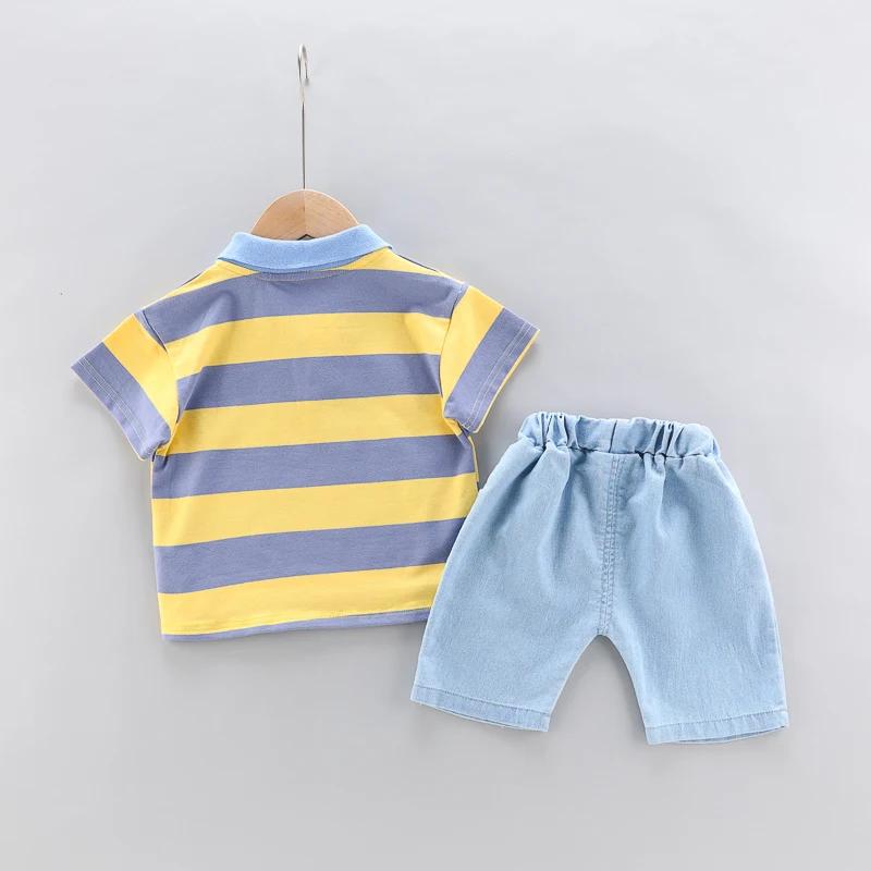 Polo + beau short en Denim pour bébés garçons et filles, ensemble 2 pièces de haute qualité, vêtemen