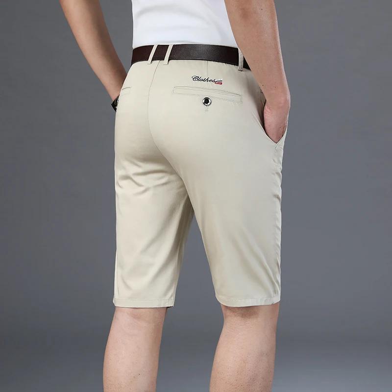 Short décontracté pour hommes, 6 couleurs, droit, élastique, mode Business, pantalon court fin, marq